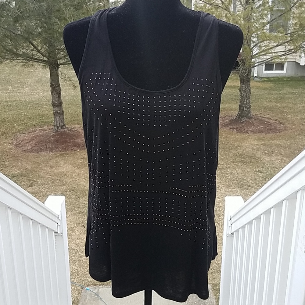 Black embellished Tank Top